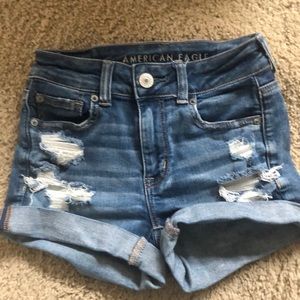 American Eagle Hi Rise shortie Jean short 0